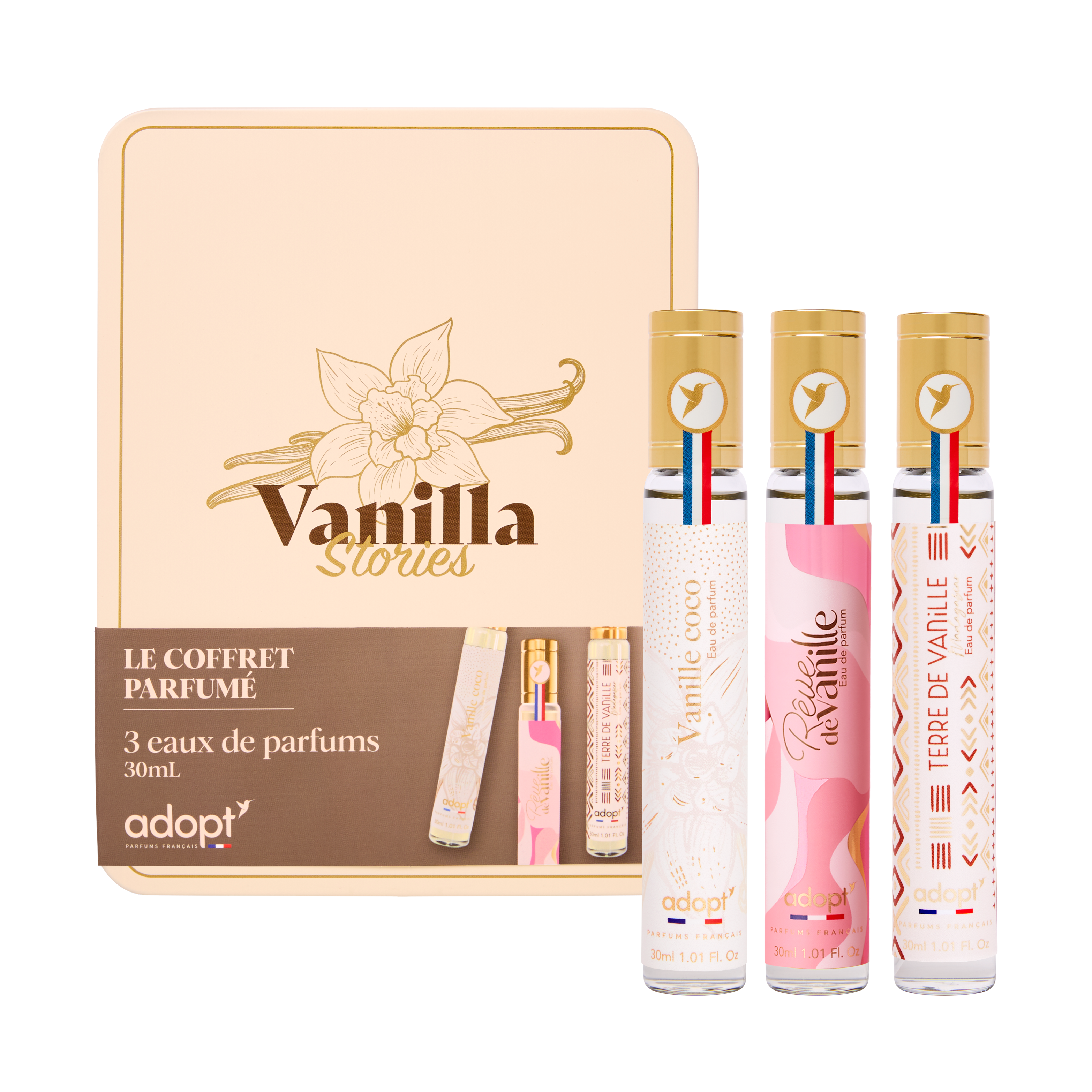 Vanilla stories - Metal box 3 x eaux de parfum 30 ml Vanille coco