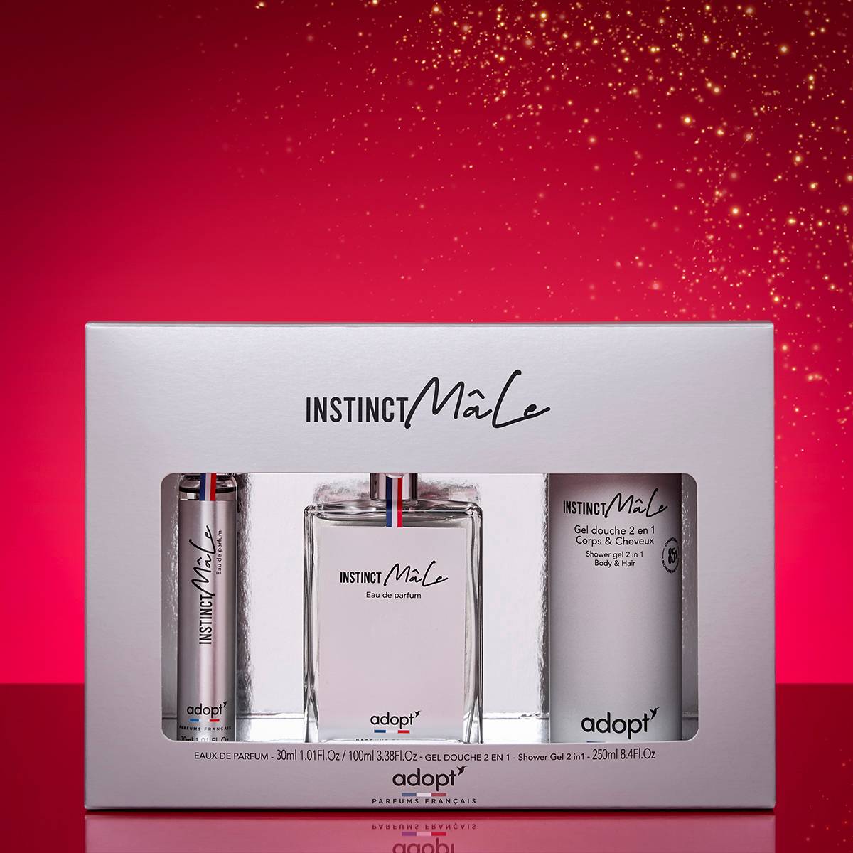 Instinct Mâle - 30 ml en 100 ml eau de parfums + 250 ml douchegelset