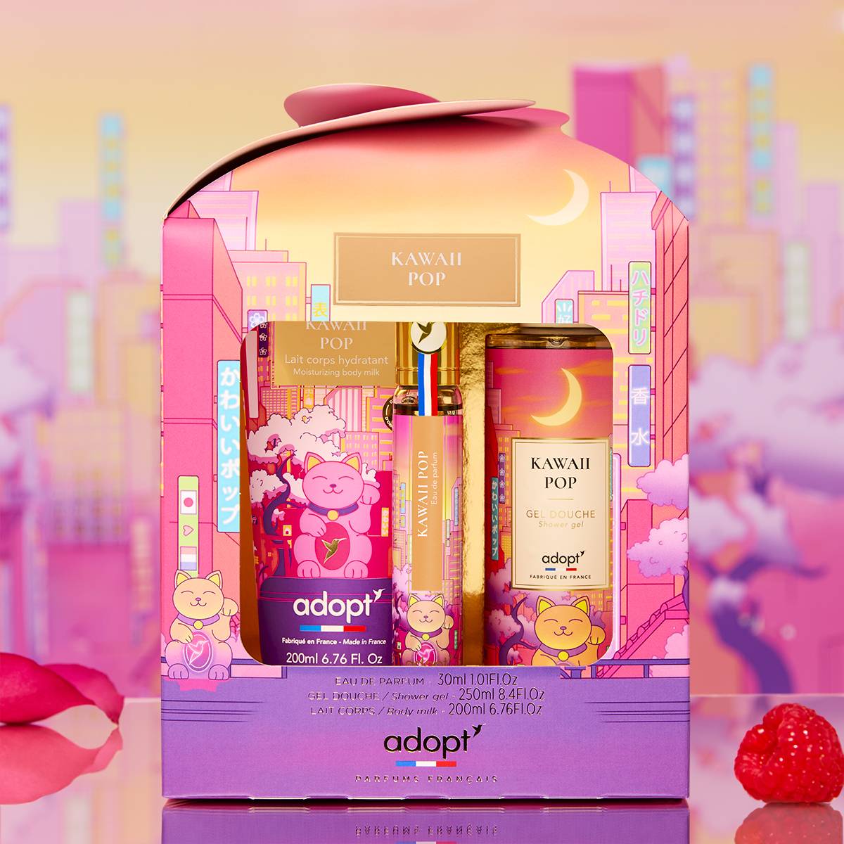 Kawaii Pop - Coffret eau de parfum 30 ml + Gel douche 250 ml + Lait corps 200 ml