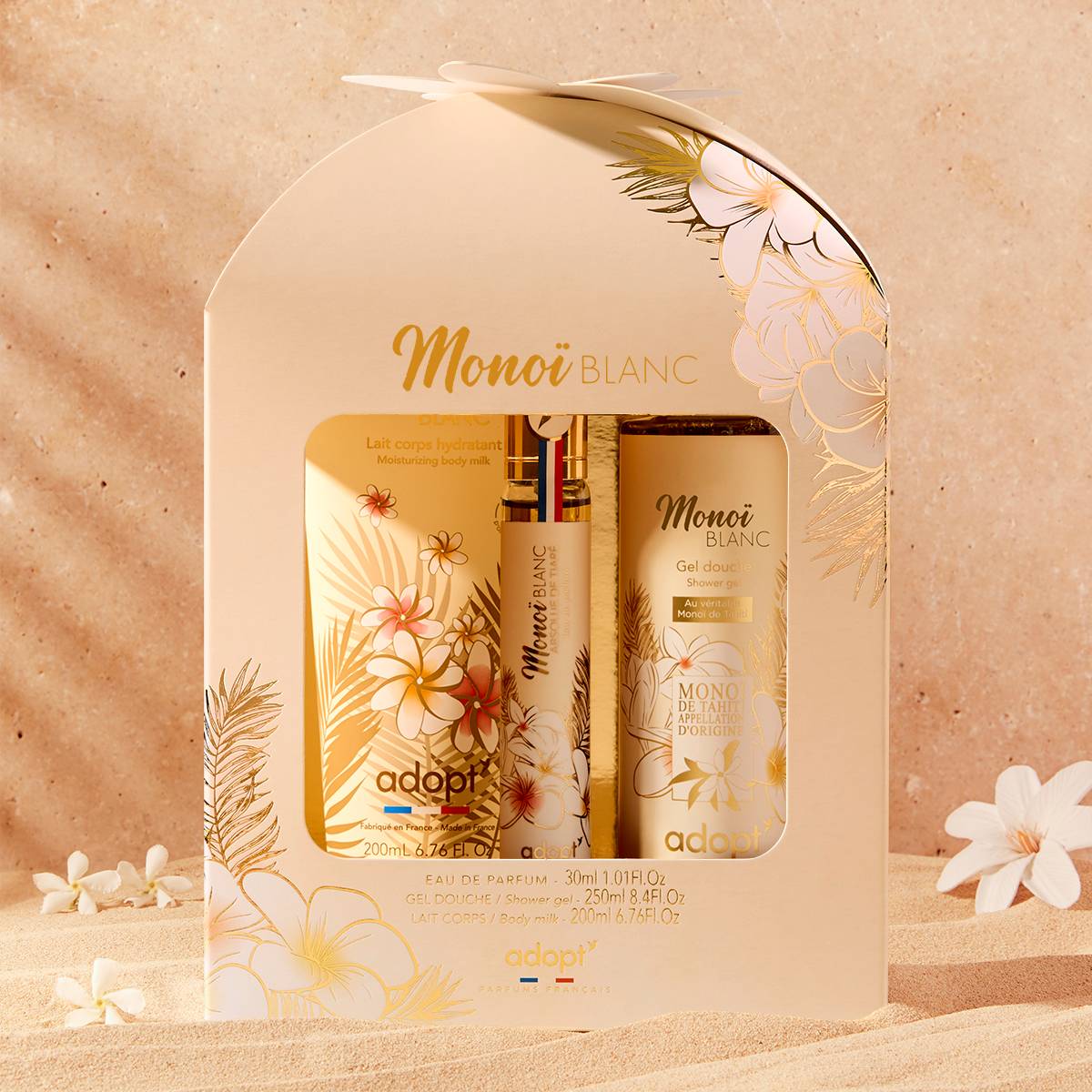 Monoï Blanc  - Coffret Chalet Eau de parfum 30ml + Gel douche 250ml + Lait corps 200ml