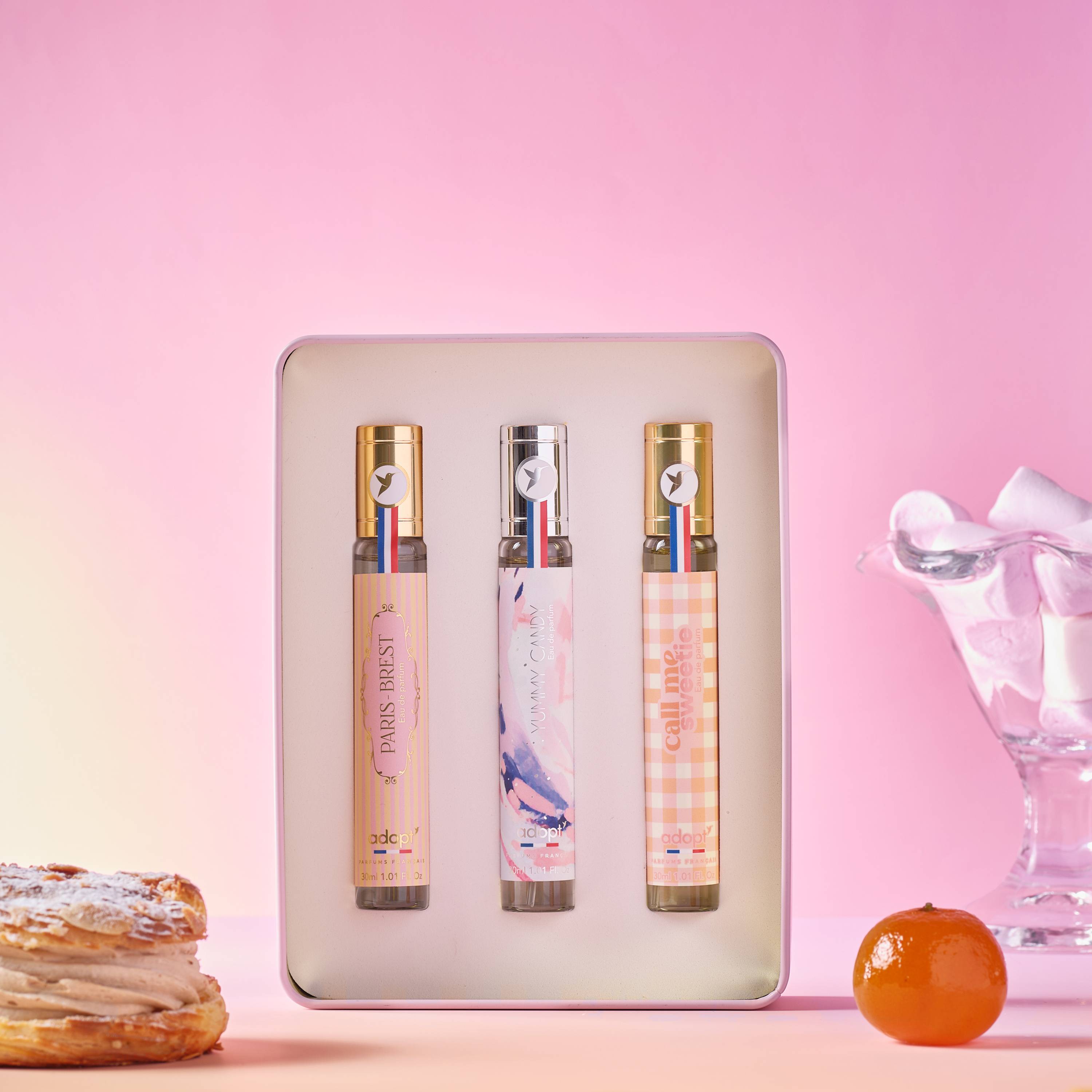Metal box of 3 eaux de parfum 30ml - Paris-Brest + Yummy Candy +