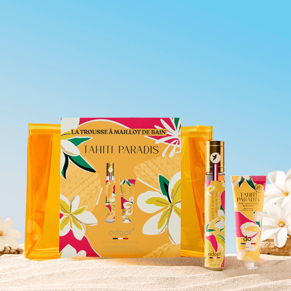 Trousse Adopt Tahiti Paradis avec eau de parfum et crème mains de 30 ml